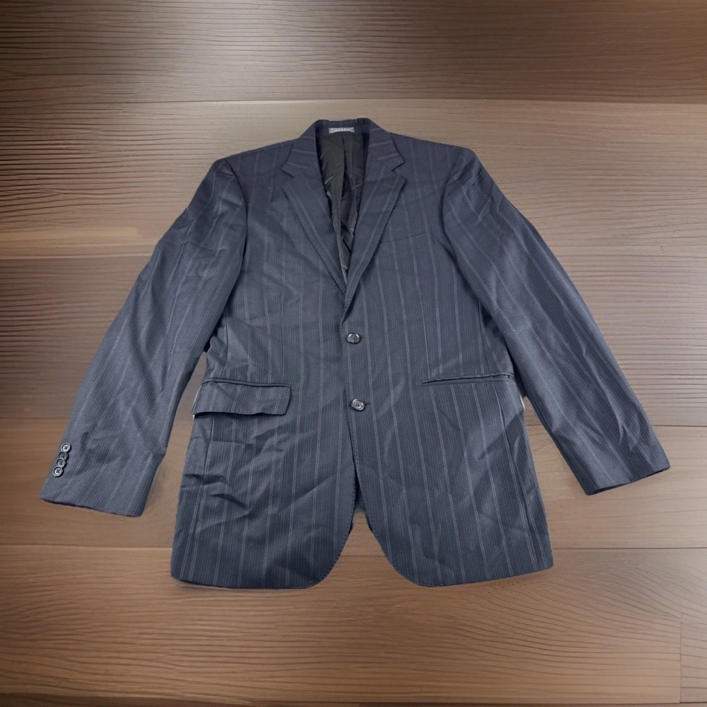 Ermenegildo Zegna Trofeo Blazer Mens 38R Blue Striped Sport Coat Jacket Italian